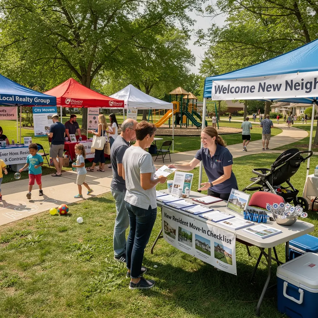 Mapa pokazująca lokalne biura nieruchomości i ich kontaktowe informacje.